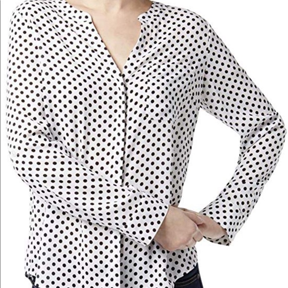 INC International Concepts Polka Dot Blouse Size 6 - Picture 2 of 7